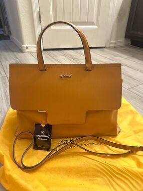 Valentino Mustard Yellow Leather Top-Handle Satchel
